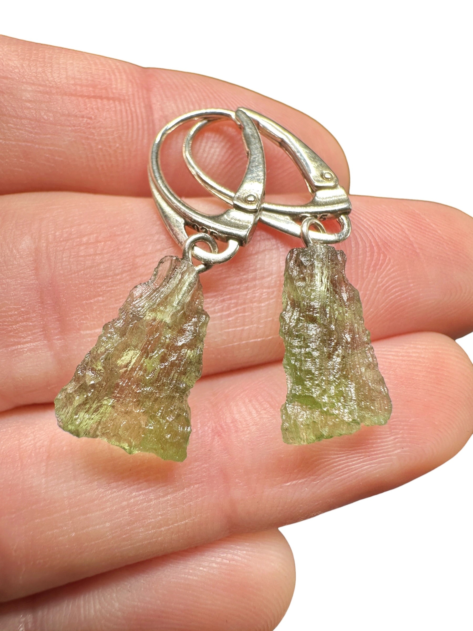 Silver moldavite earrings 2,5g