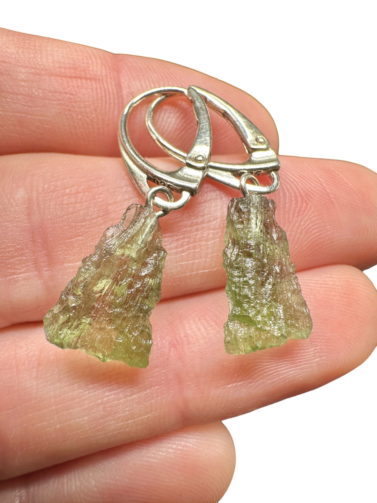 Silver moldavite earrings 2,5g