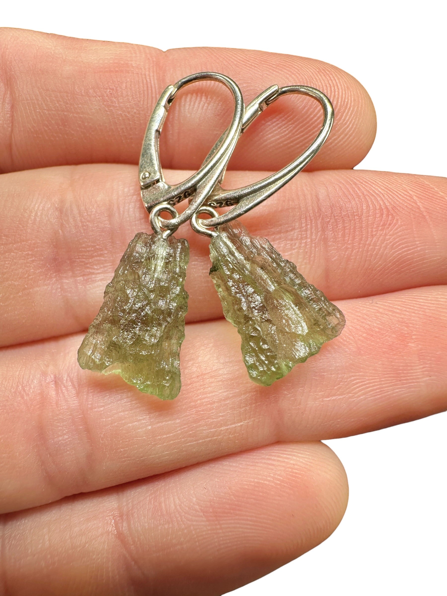 Silver moldavite earrings 2,5g - SN/V044