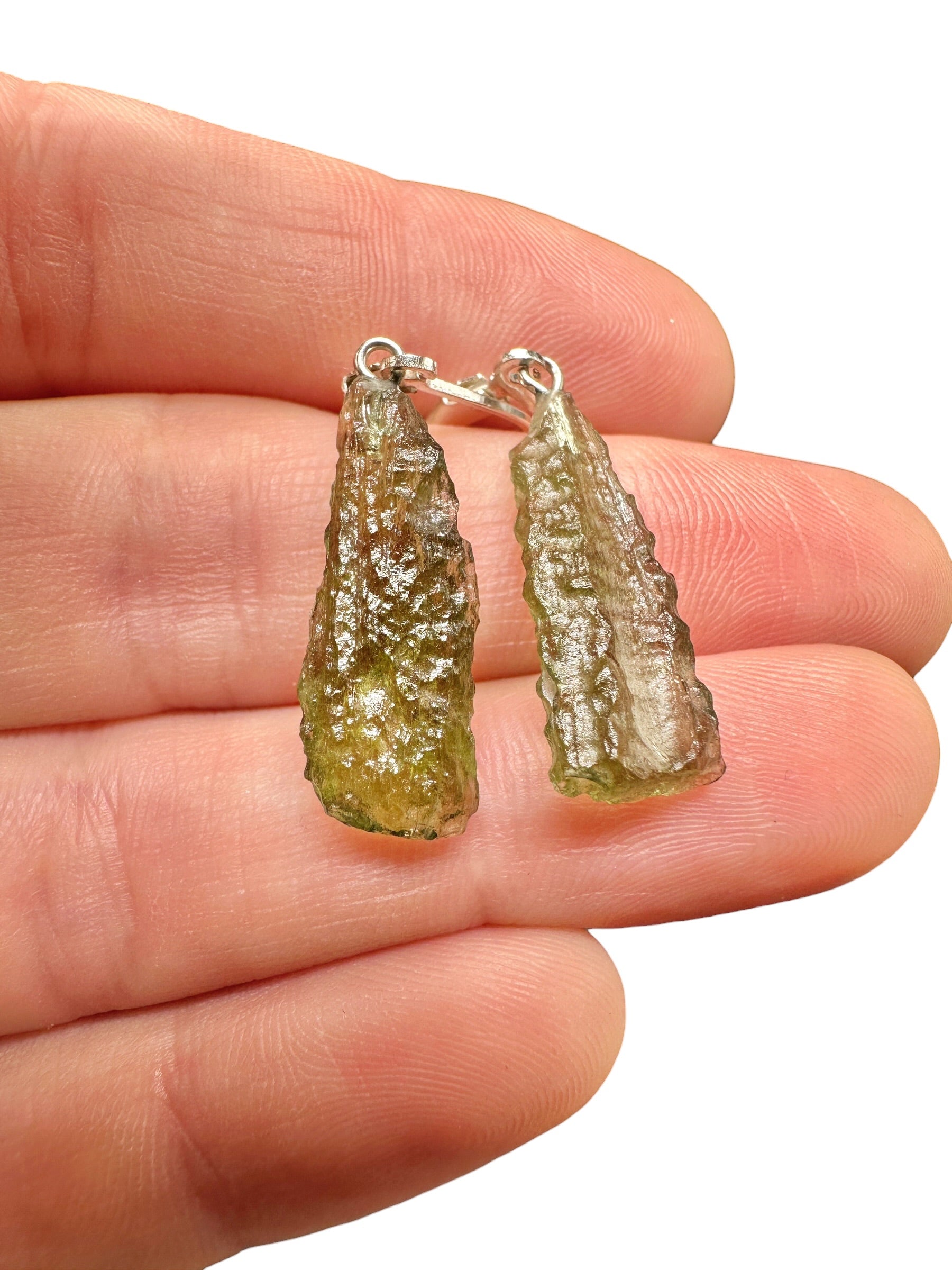 Silver moldavite earrings 2,7g - SN/V045