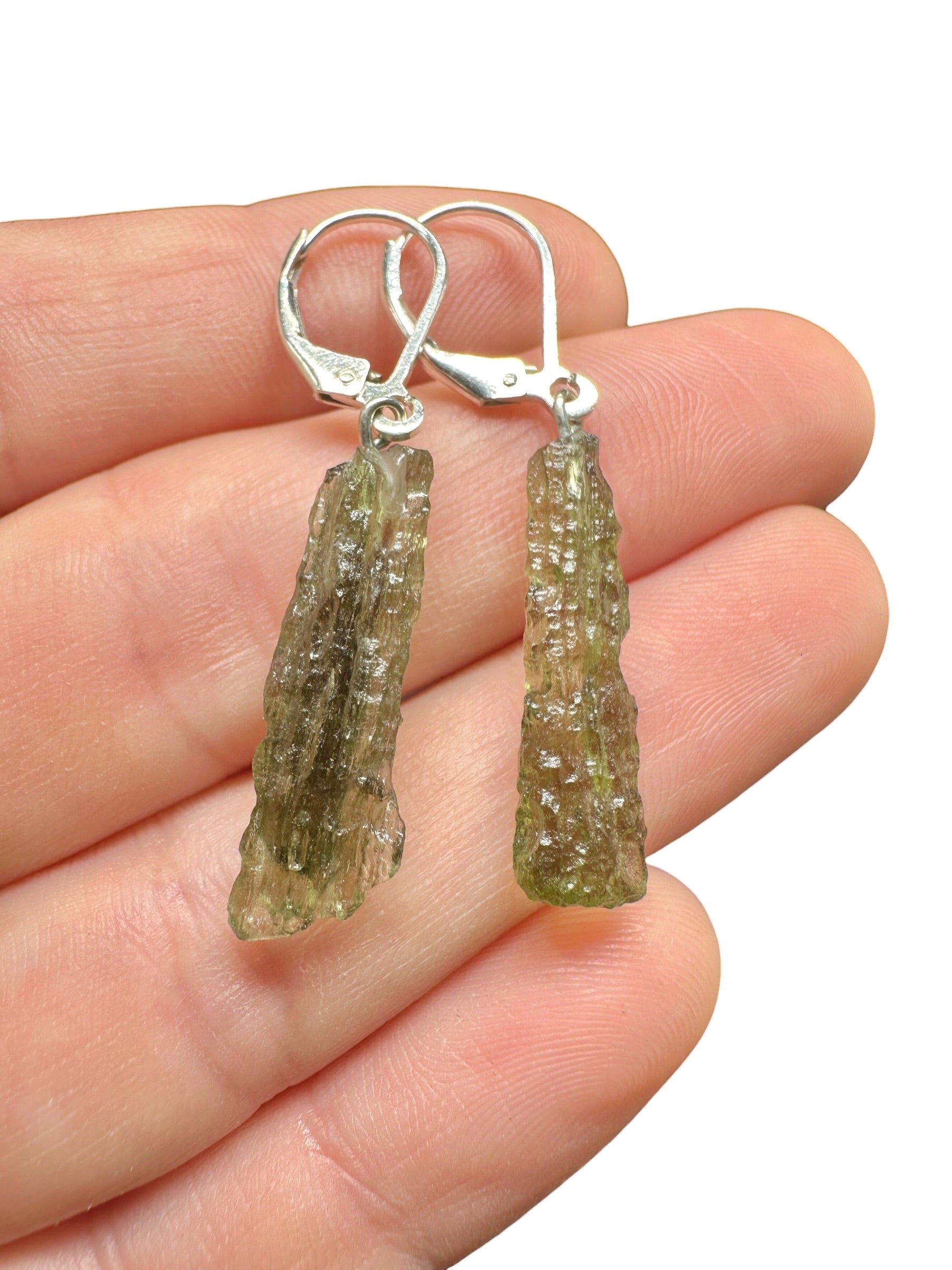 Silver moldavite earrings 2,4g - SN/V046