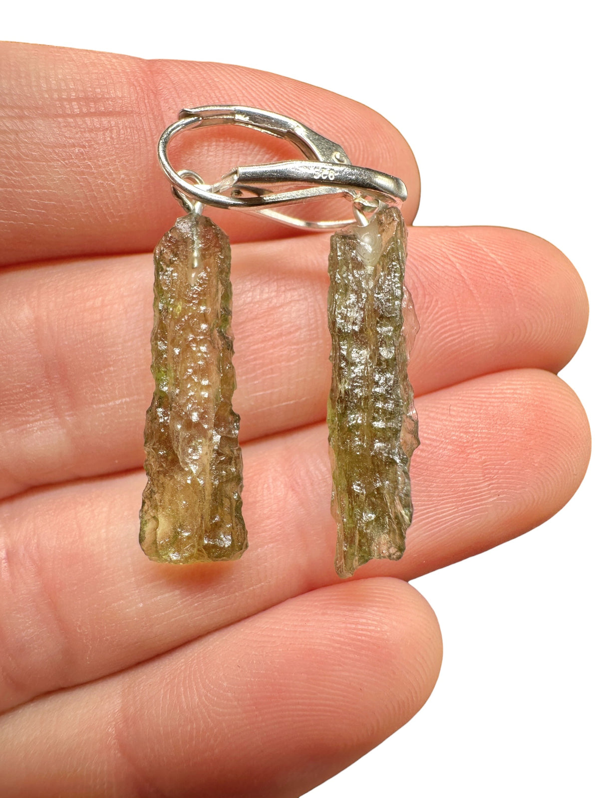 Silver moldavite earrings 2,4g