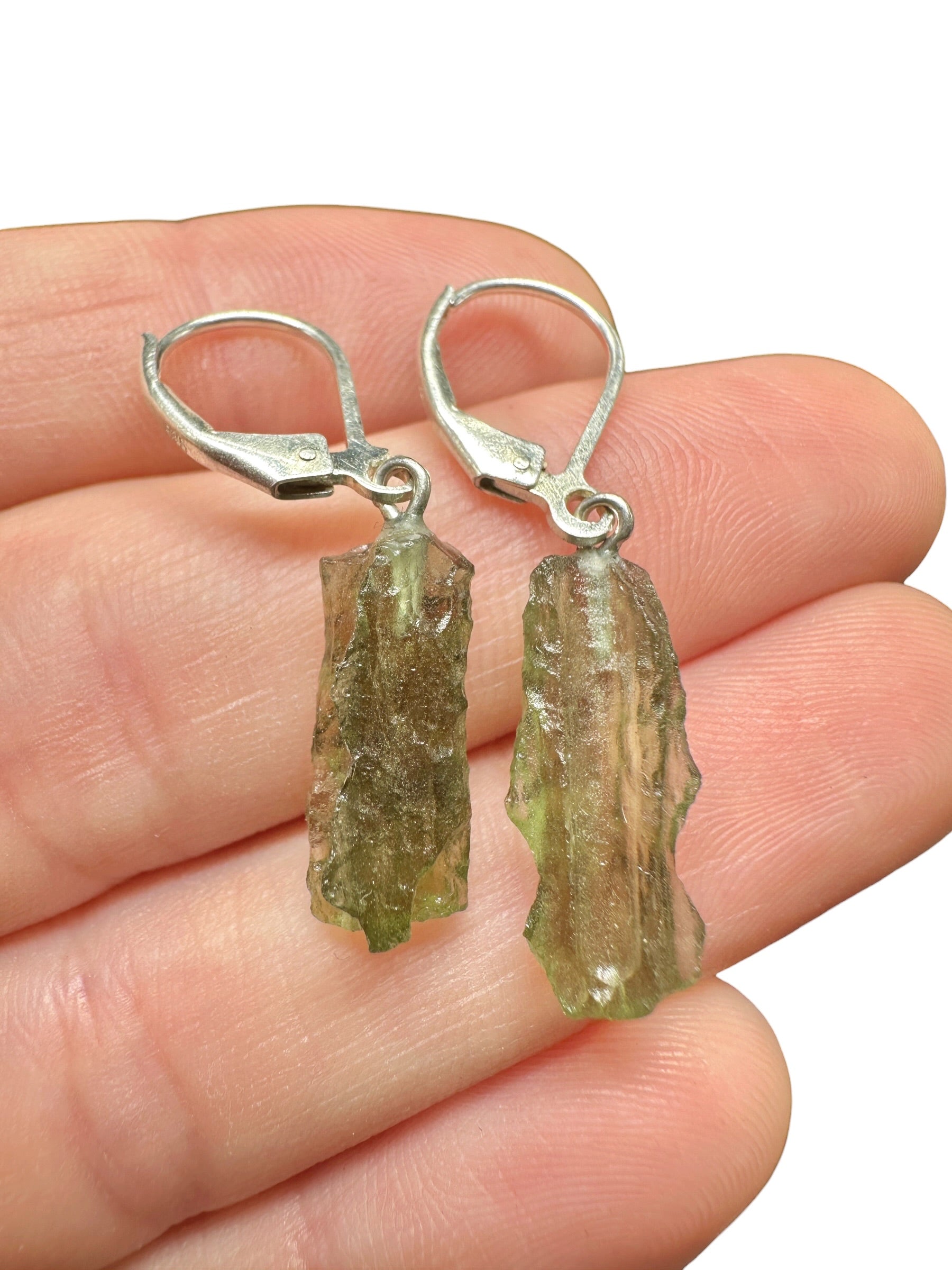 Silver moldavite earrings 2,1g - SN/V047