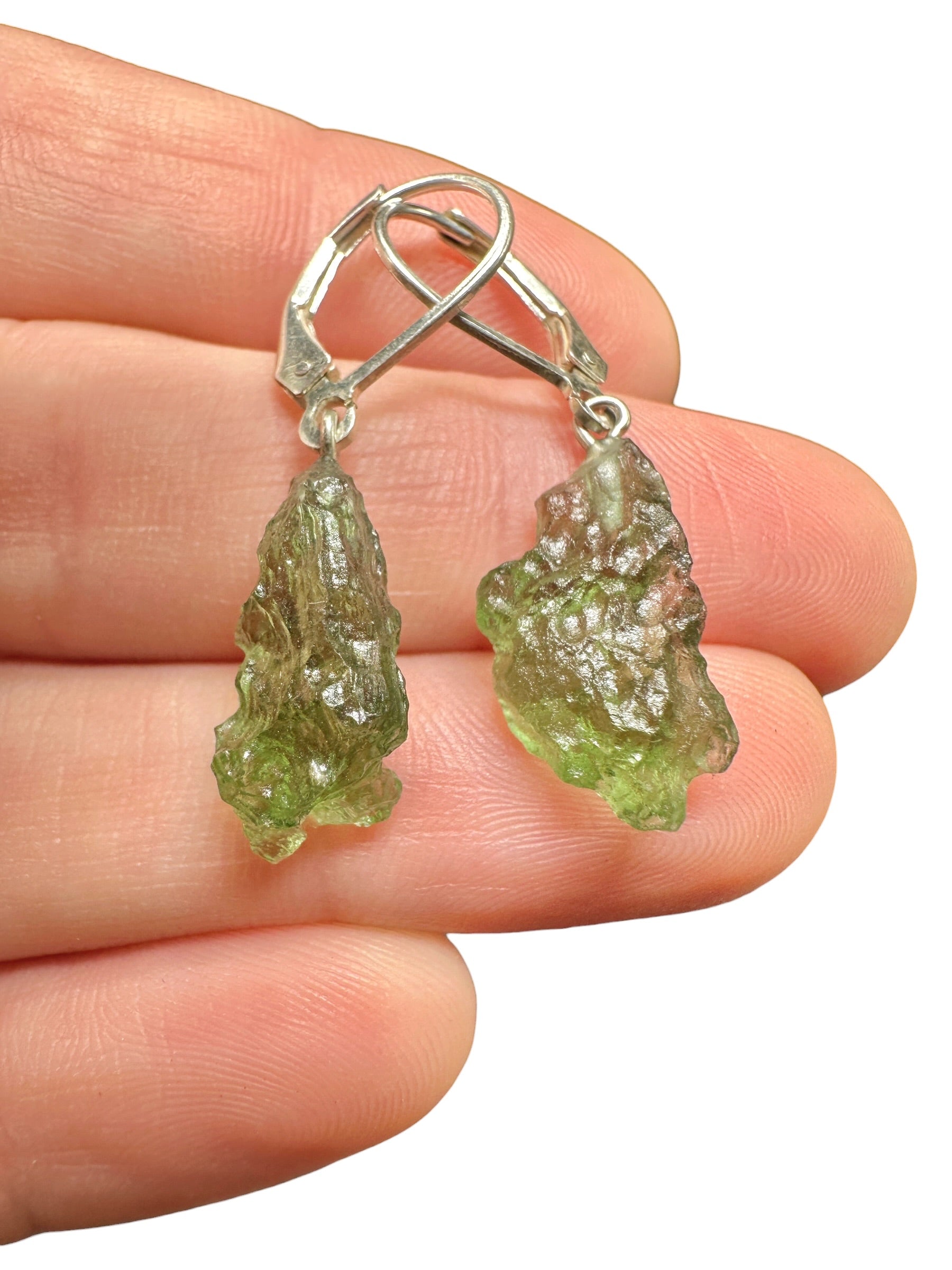 Silver moldavite earrings 2,5g - SN/V048