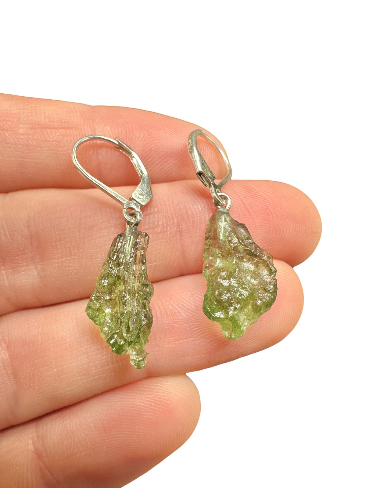 Silver moldavite earrings 2,5g