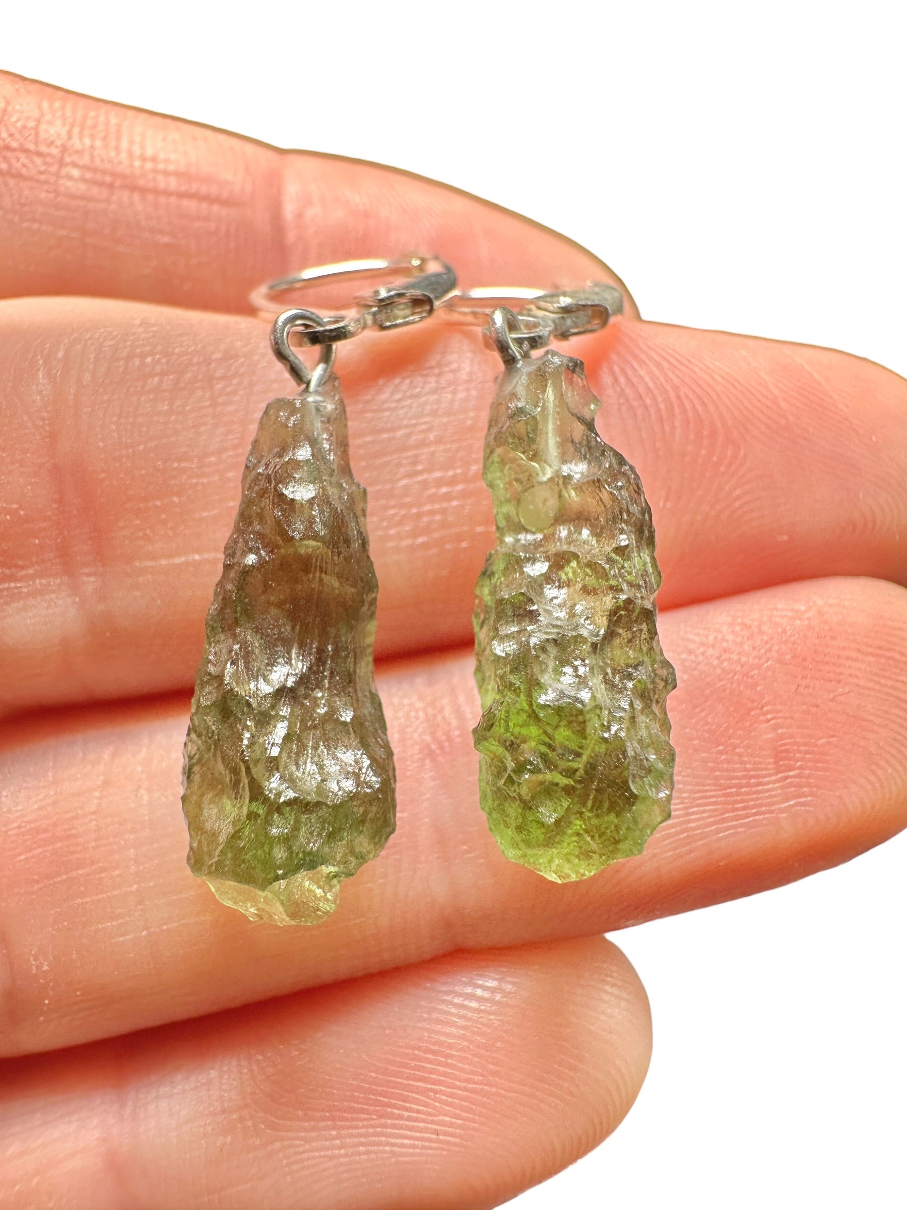 Silver moldavite earrings 2,7g - SN/V049