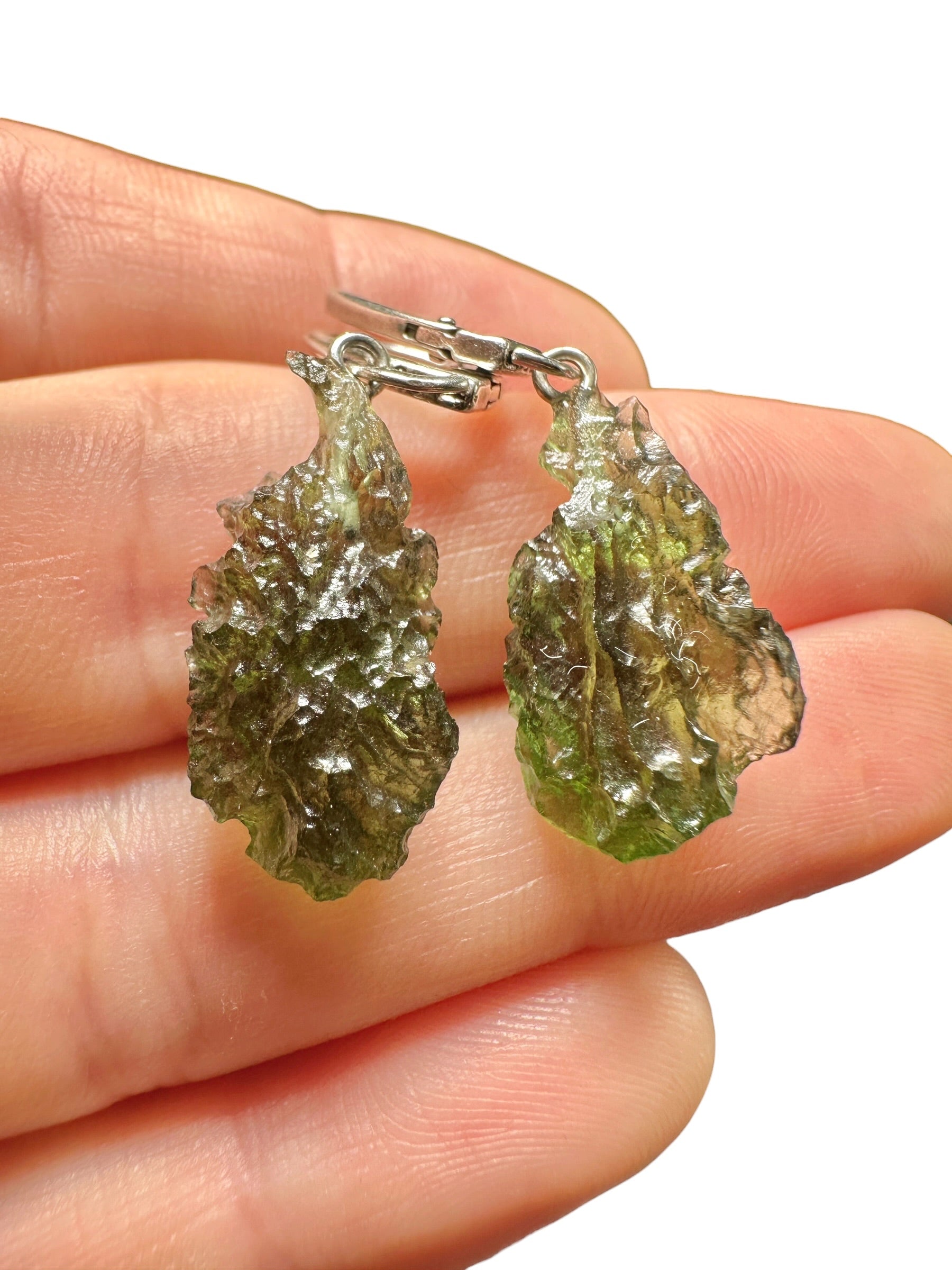 Silver moldavite earrings 4,1g - SN/V050