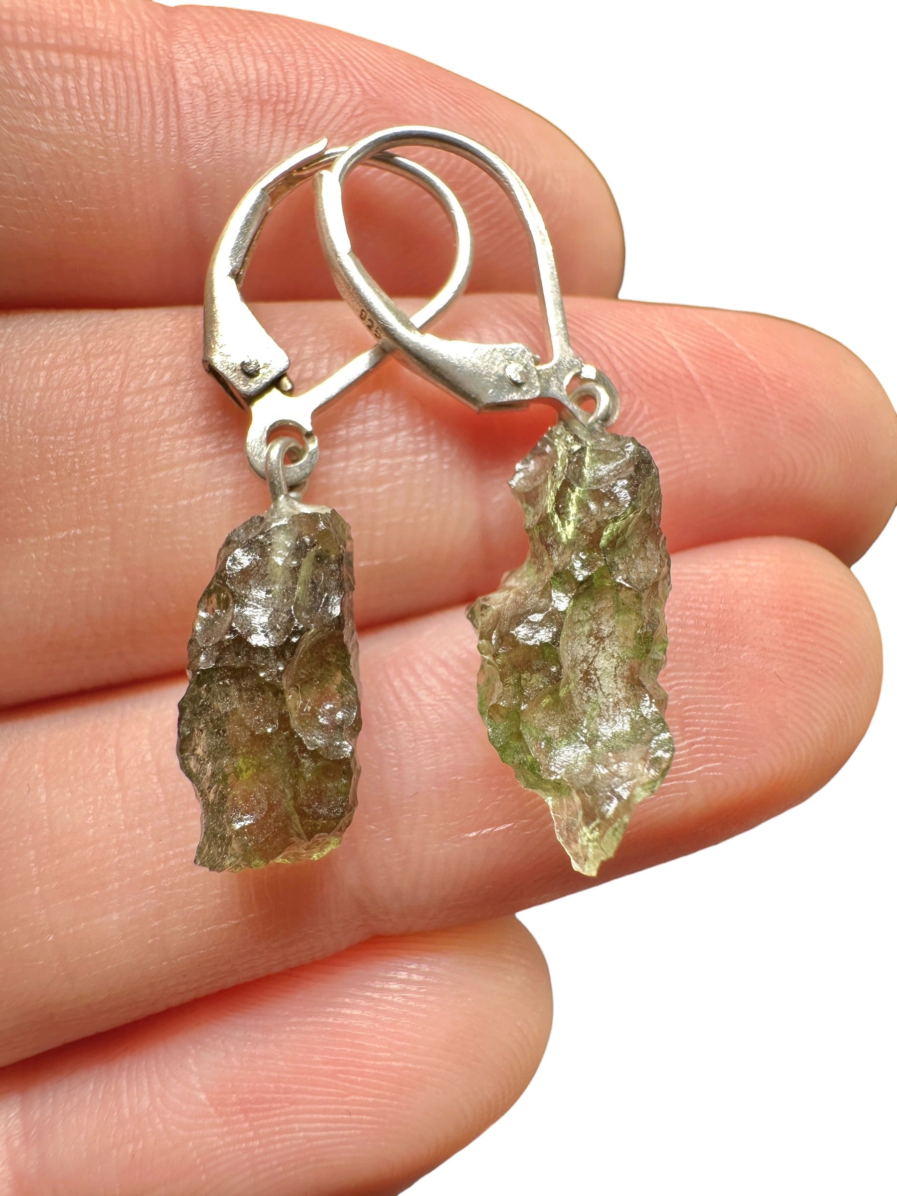 Silver moldavite earrings 1,9g - SN/V051