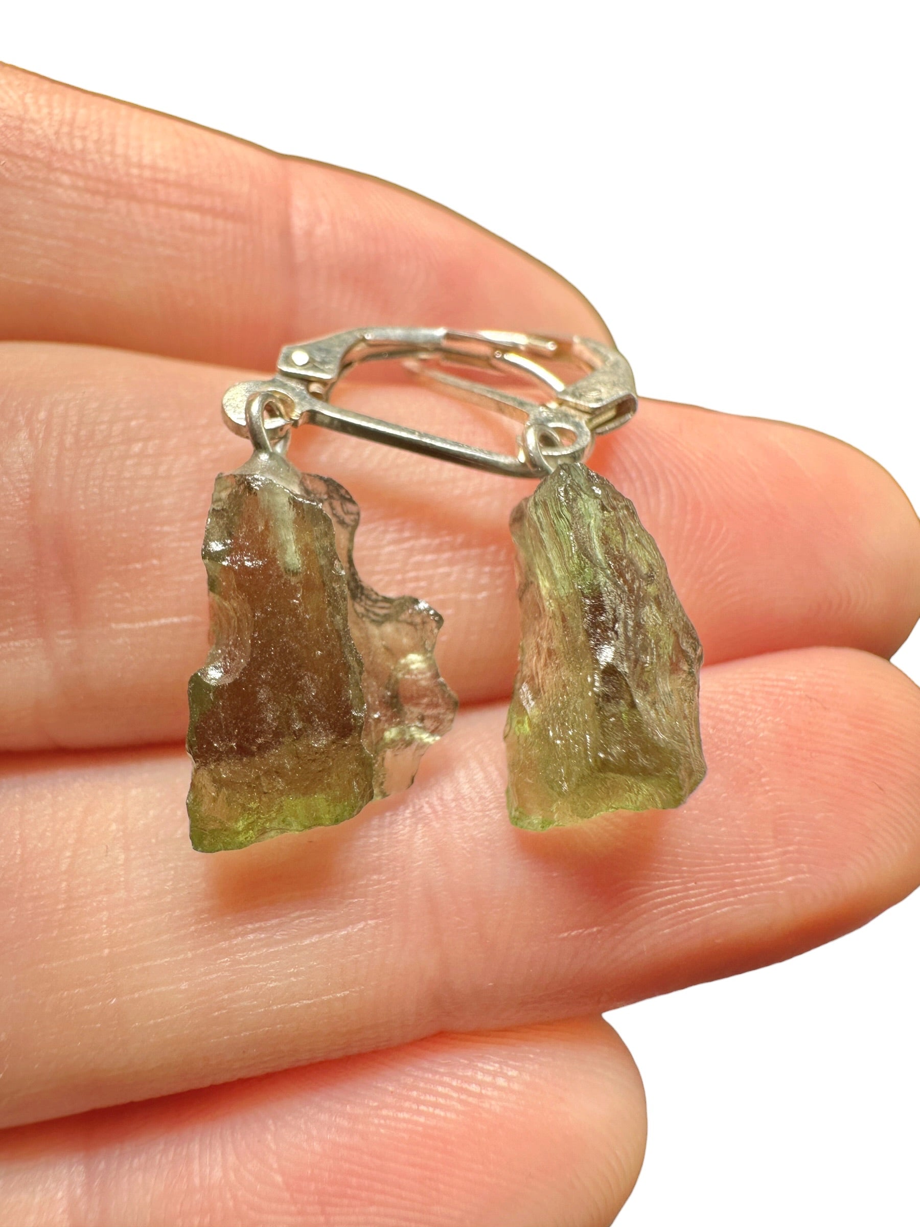 Silver moldavite earrings 2,1g - SN/V052