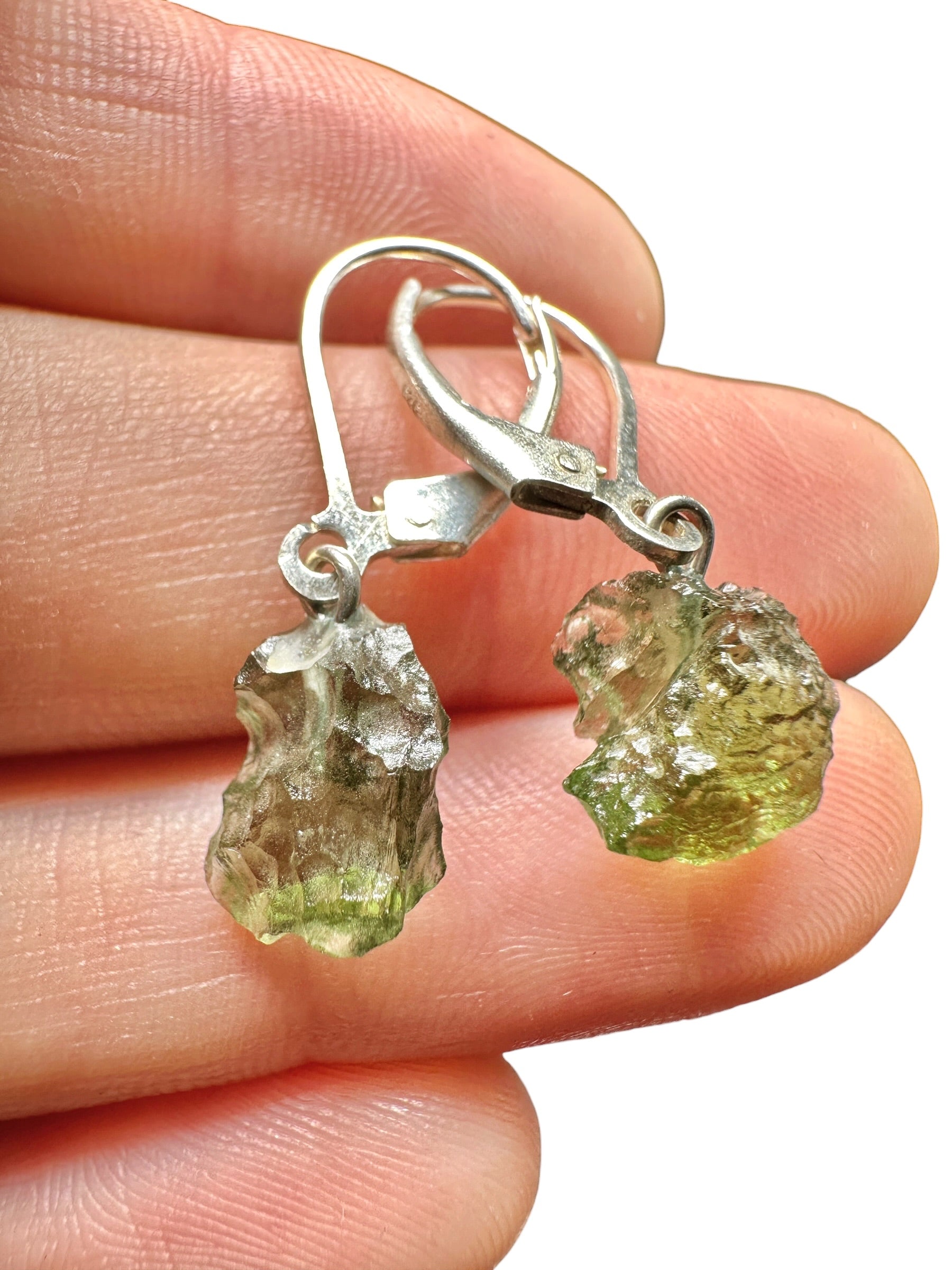 Silver moldavite earrings 1,7g - SN/V053