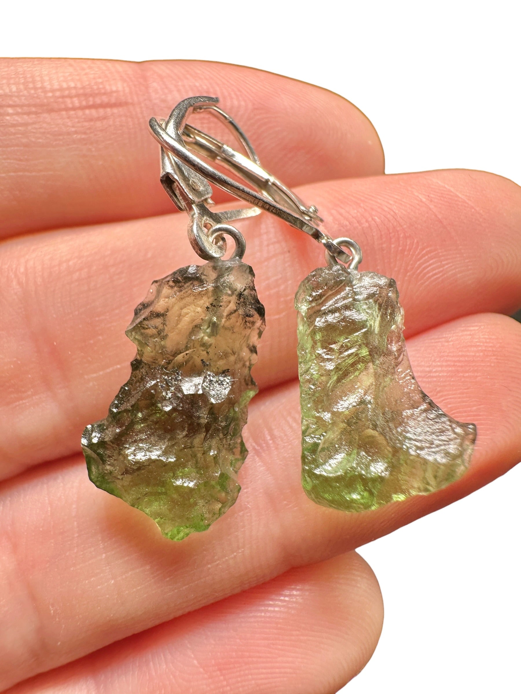 Silver moldavite earrings 2,8g - SN/V054