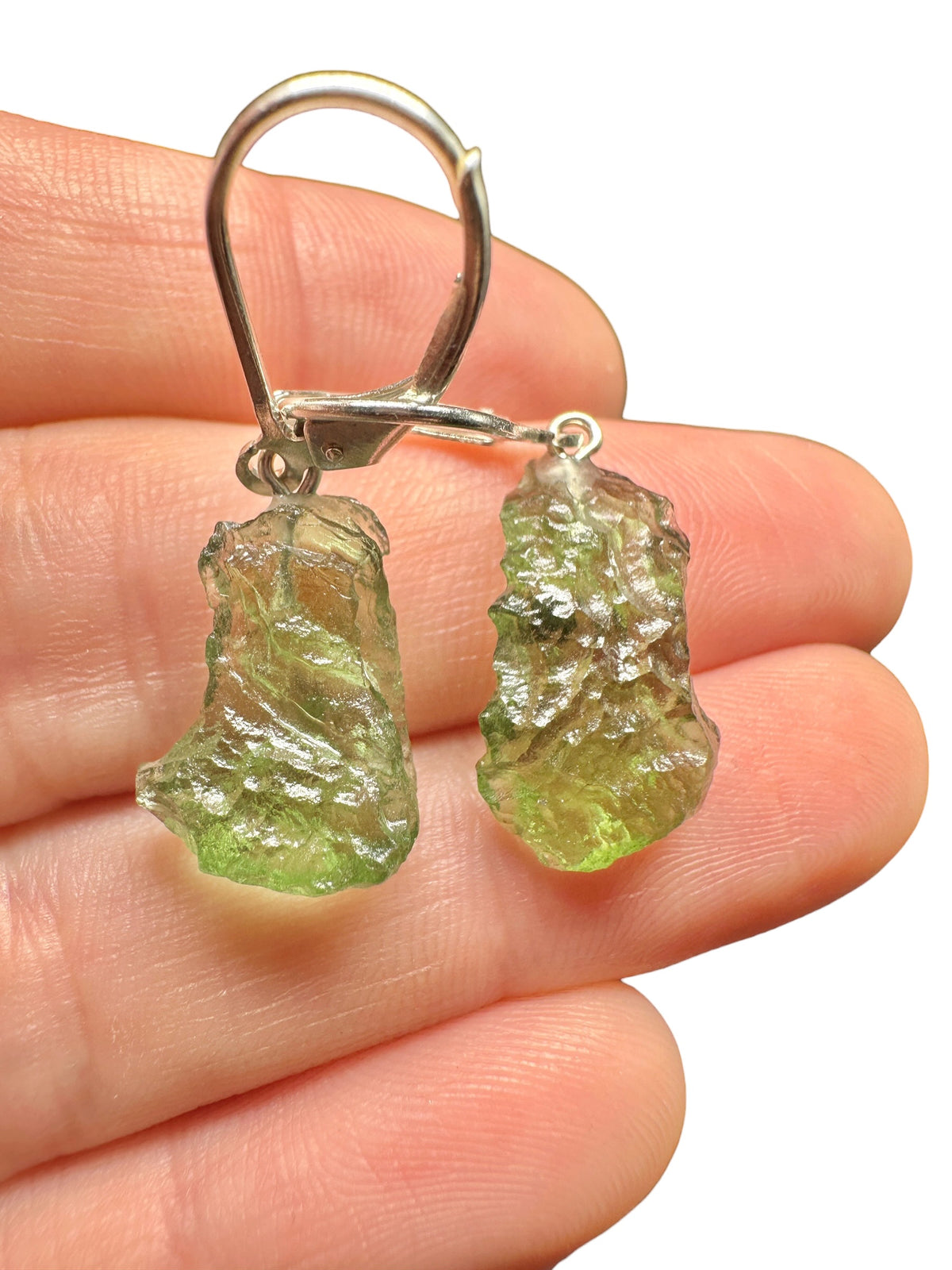Silver moldavite earrings 2,8g