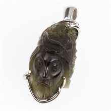 Ciondolo in argento con codice moldavite - Gesù Cristo 111