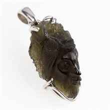Ciondolo in argento con codice moldavite - Gesù Cristo 111