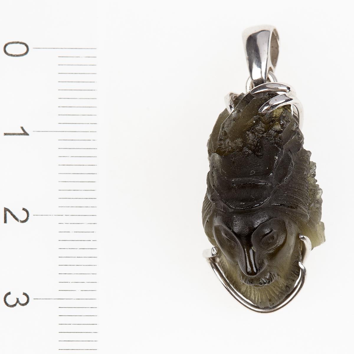 Silver pendant with moldavite - Jesus Christ 111
