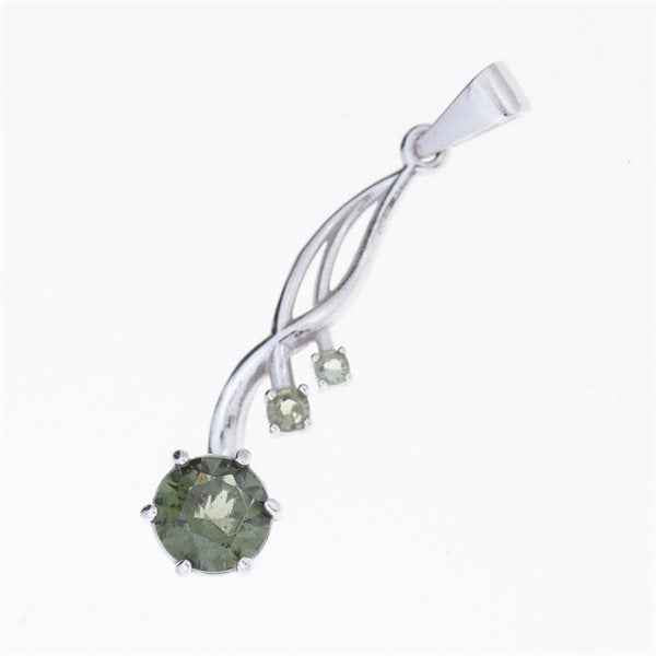 Silver pendant with moldavites 1003