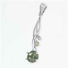 Silver pendant with moldavites 1003