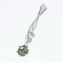 Silver pendant with moldavites 1003