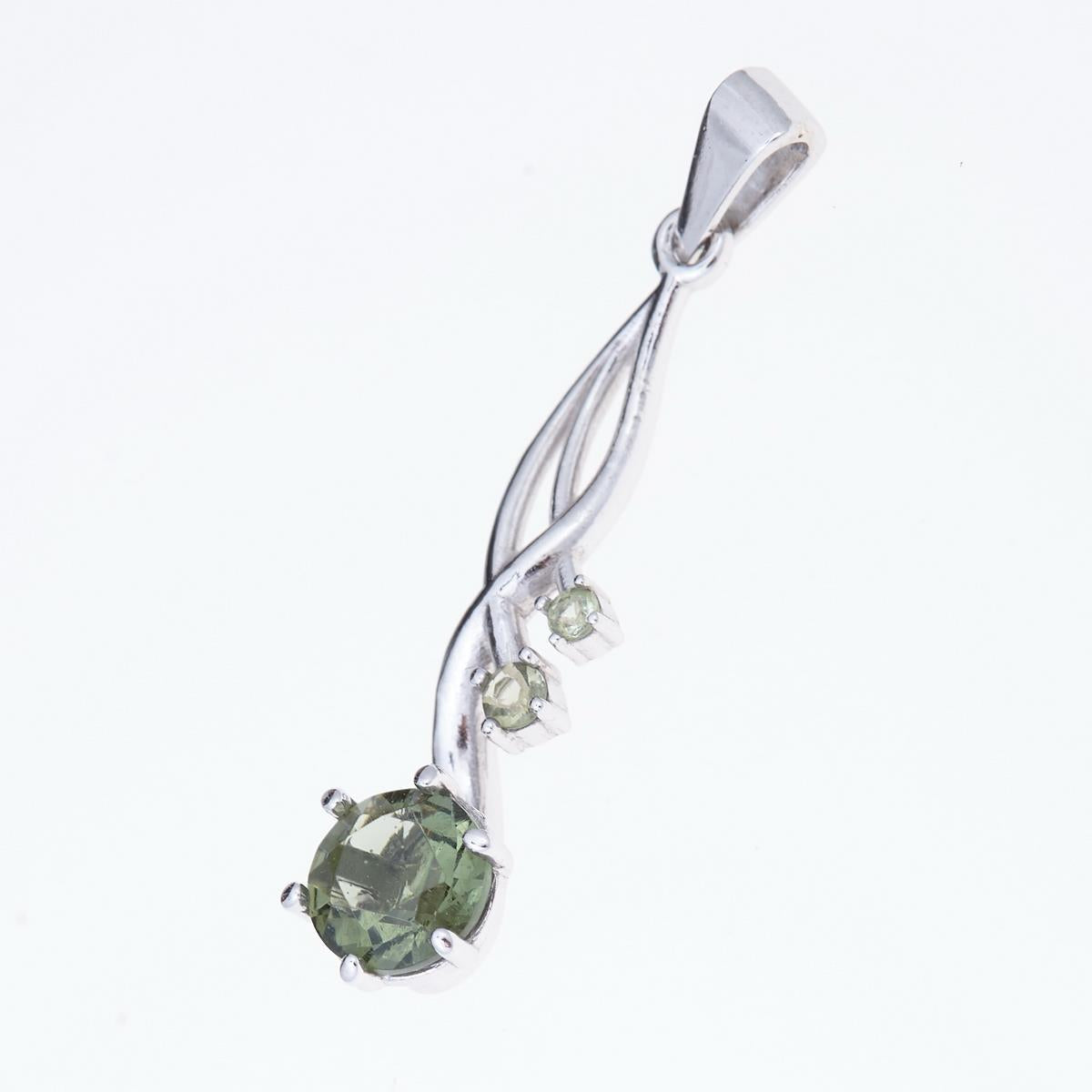 Silver pendant with moldavites 1003