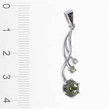 Silver pendant with moldavites 1003