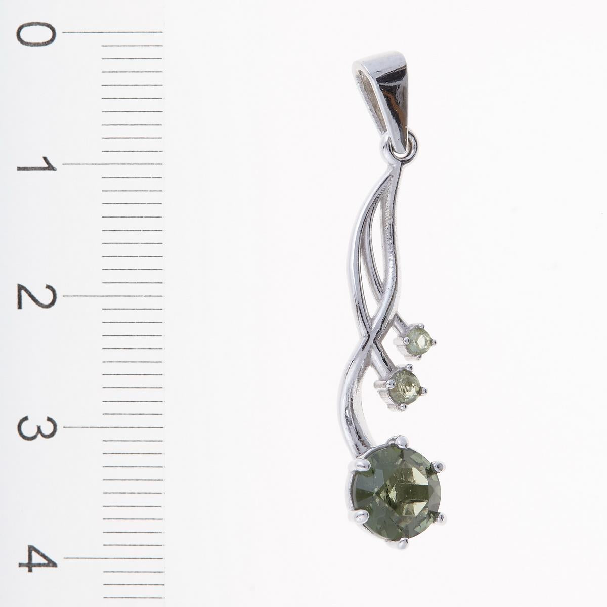 Silver pendant with moldavites 1003