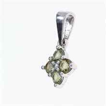 Silver pendant with moldavites 1006