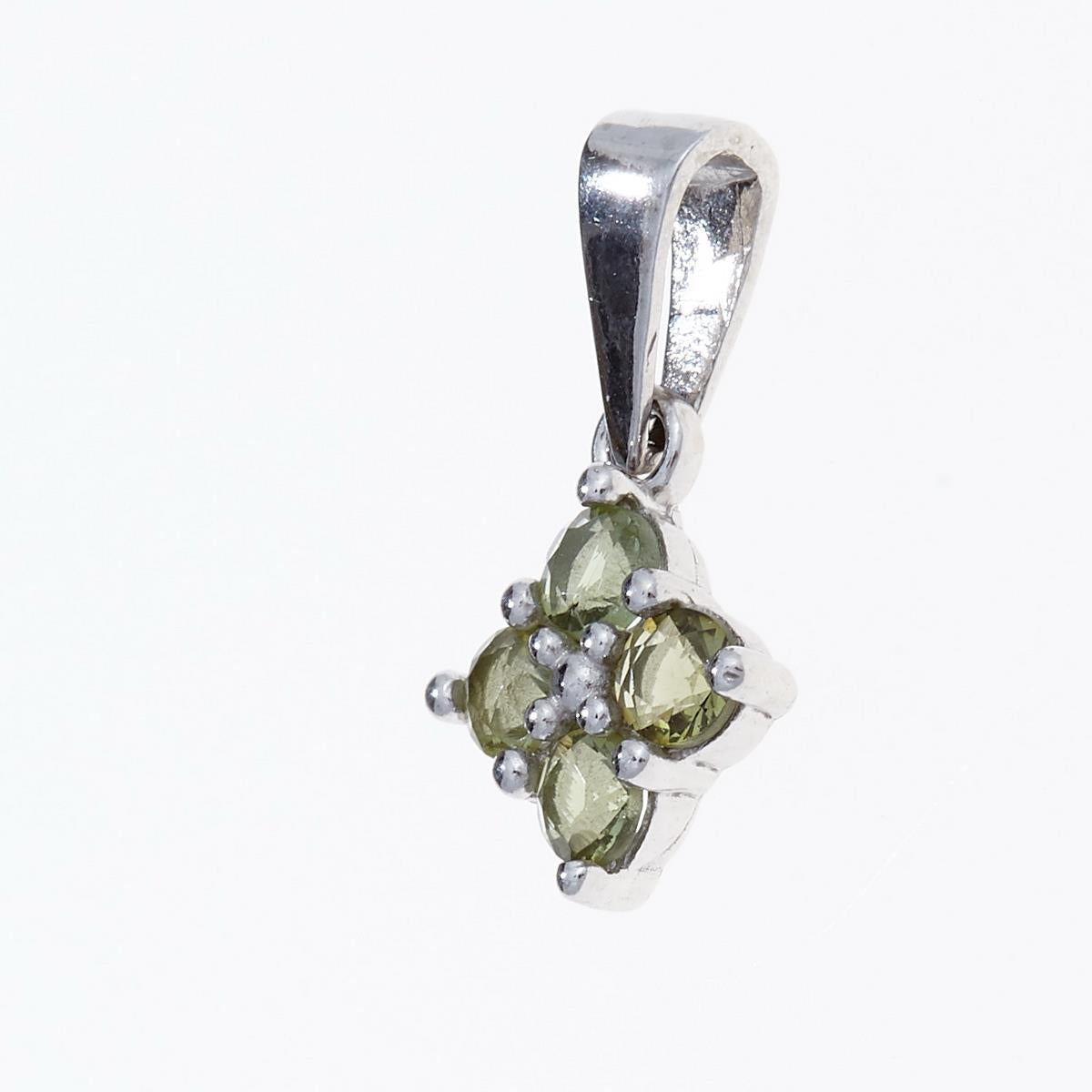 Silver pendant with moldavites 1006