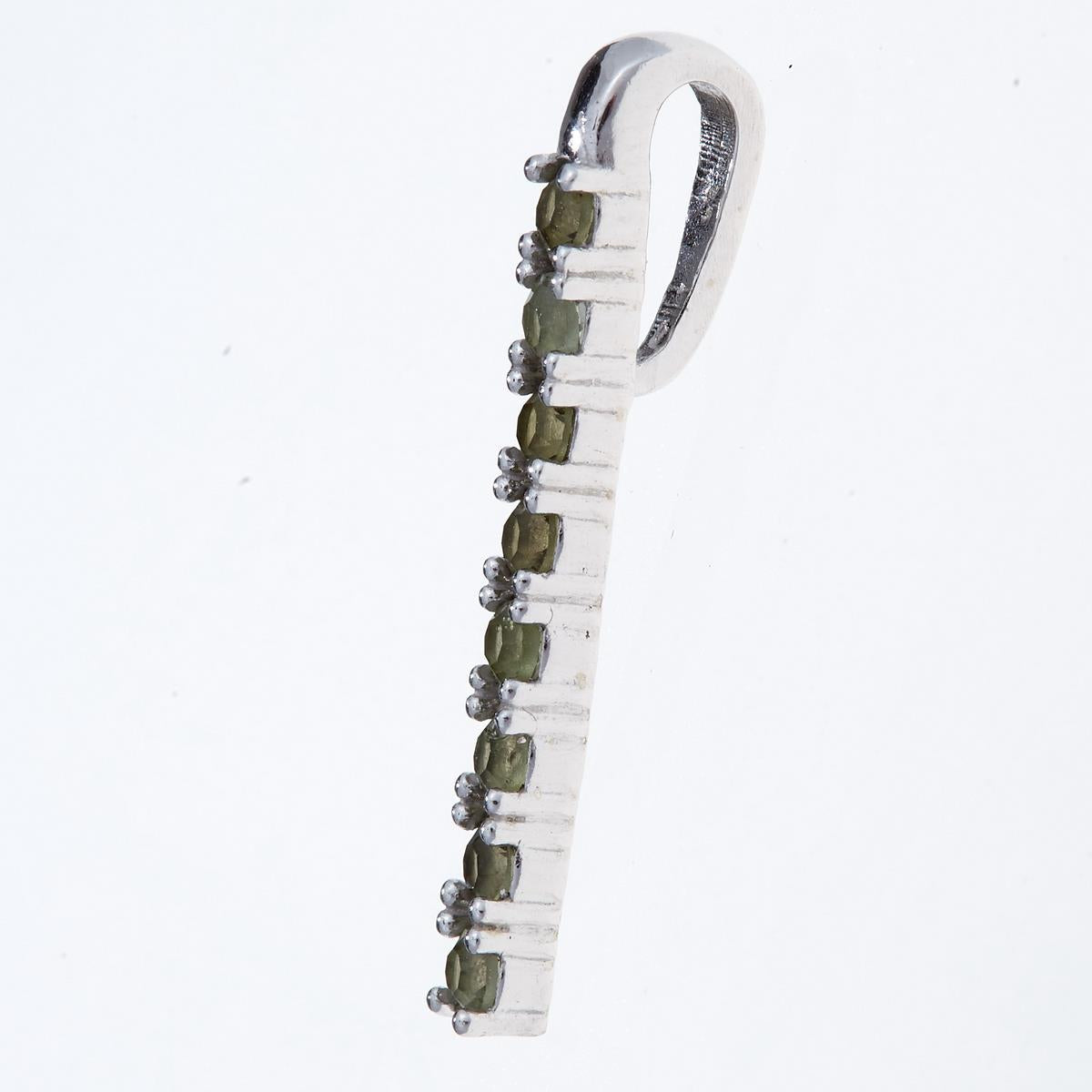 Silver pendant with moldavites 1009