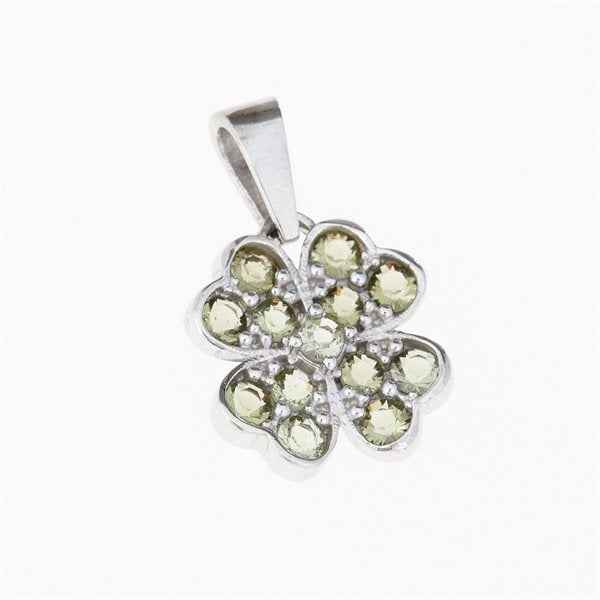 Silver pendant with moldavites