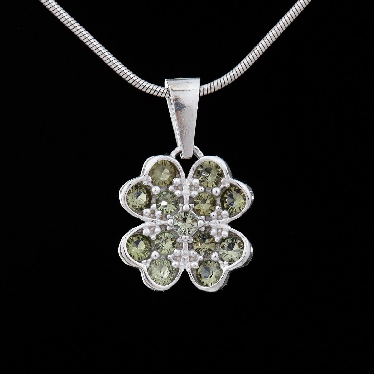 Silver pendant with moldavites