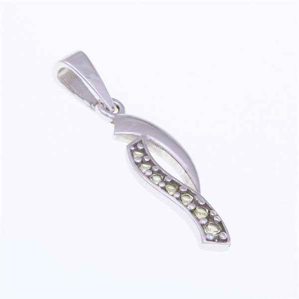 Silver pendant with moldavites 1013