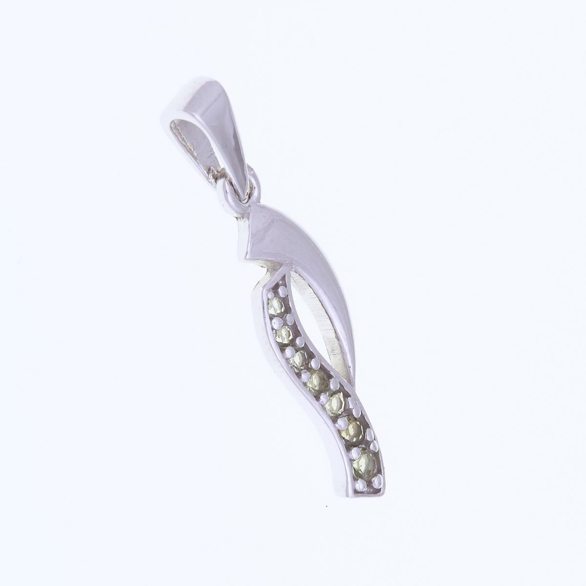 Silver pendant with moldavites 1013