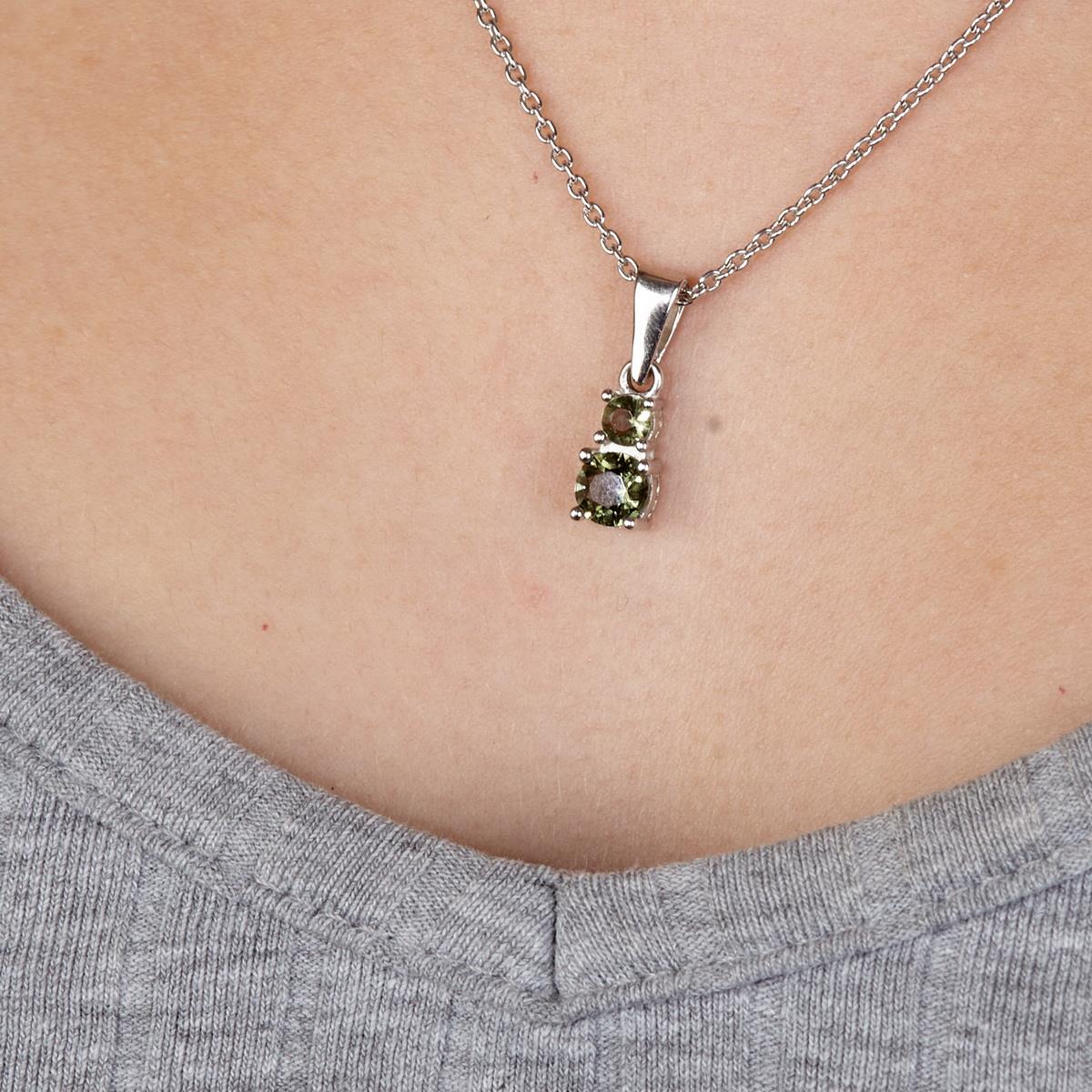 Silver pendant with moldavites 1018