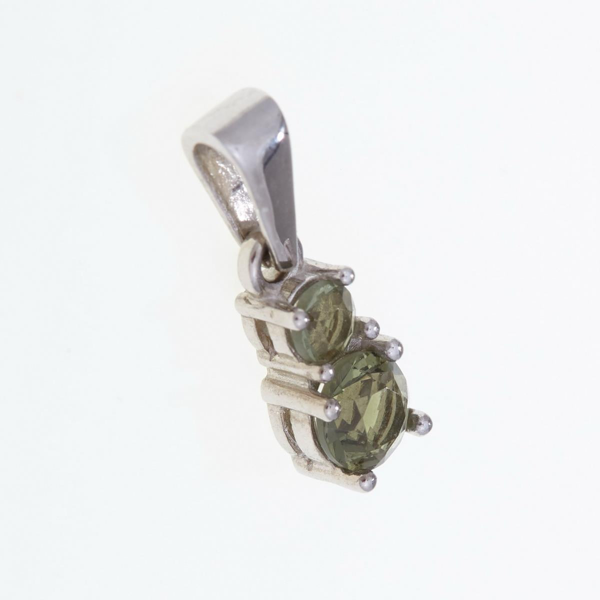 Silver pendant with moldavites 1018