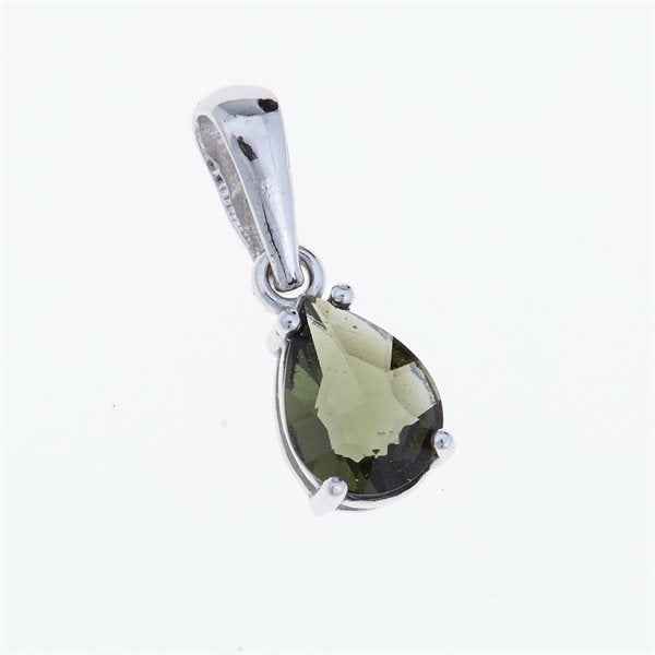 Silver pendant with moldavite 1019