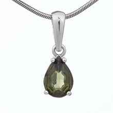 Silver pendant with moldavite 1019