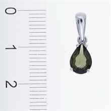 Silver pendant with moldavite 1019