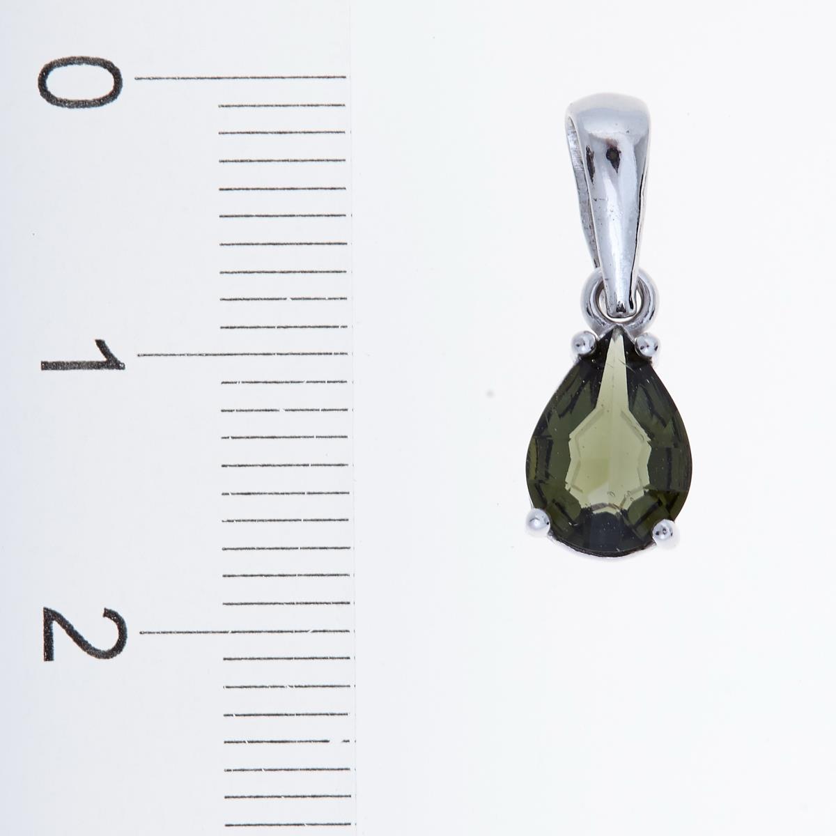 Silver pendant with moldavite 1019