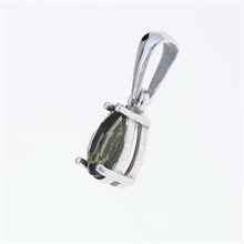 Silver pendant with moldavite 1019