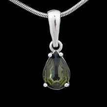Silver pendant with moldavite 1019