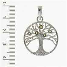 Silver pendant with moldavites - tree of life 1023