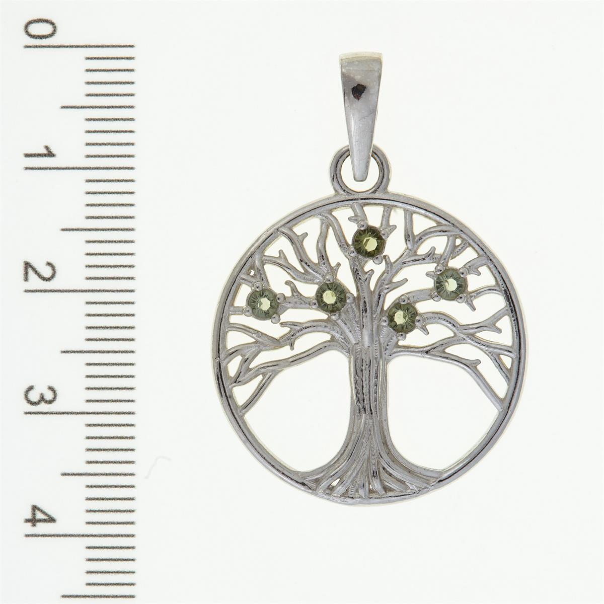 Silver pendant with moldavites - tree of life 1023