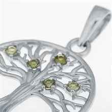 Silver pendant with moldavites - tree of life 1023