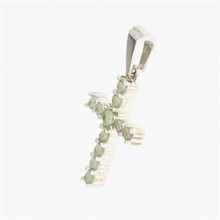 Silver pendant with moldavites - cross 1028