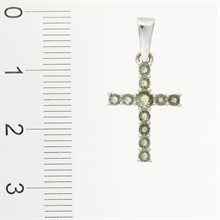 Silver pendant with moldavites - cross 1028