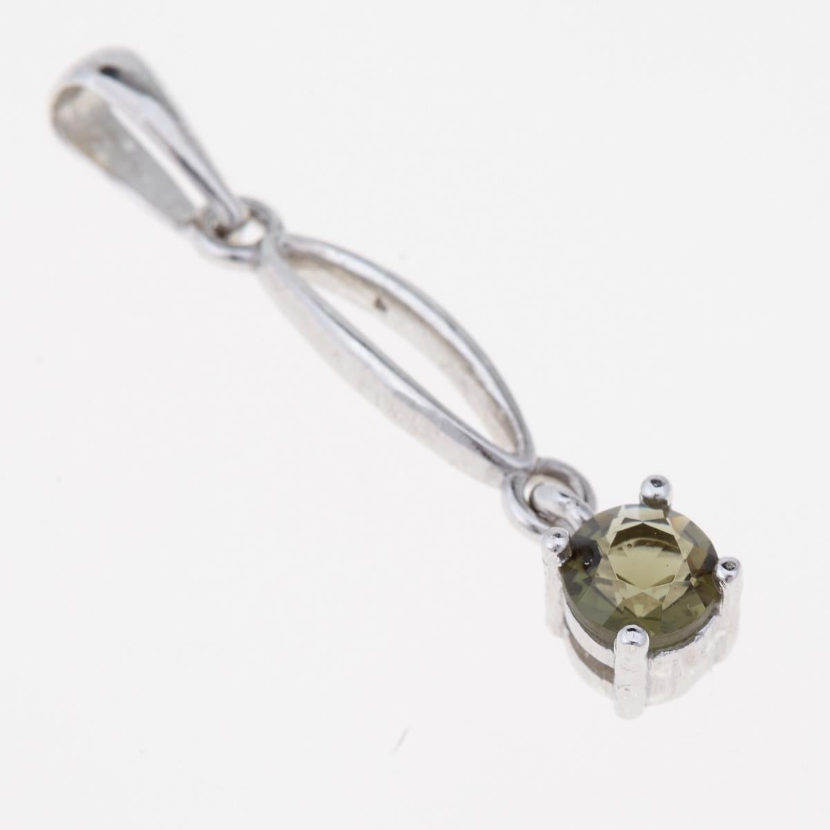 Silver pendant with moldavite 1041
