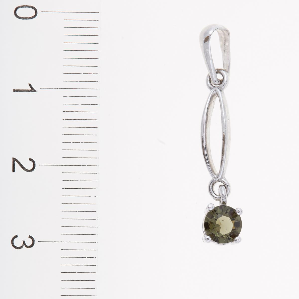 Silver pendant with moldavite 1041