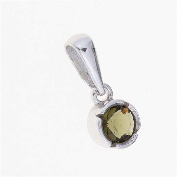 Silver pendant with moldavite