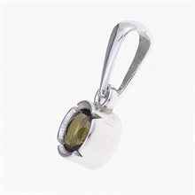 Silver pendant with moldavite