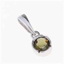 Silver pendant with moldavite